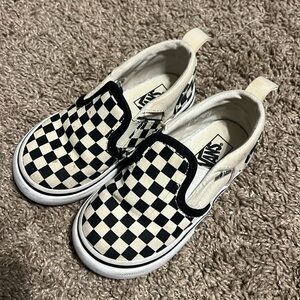 Toddler vans checkered velcro slip on size 7